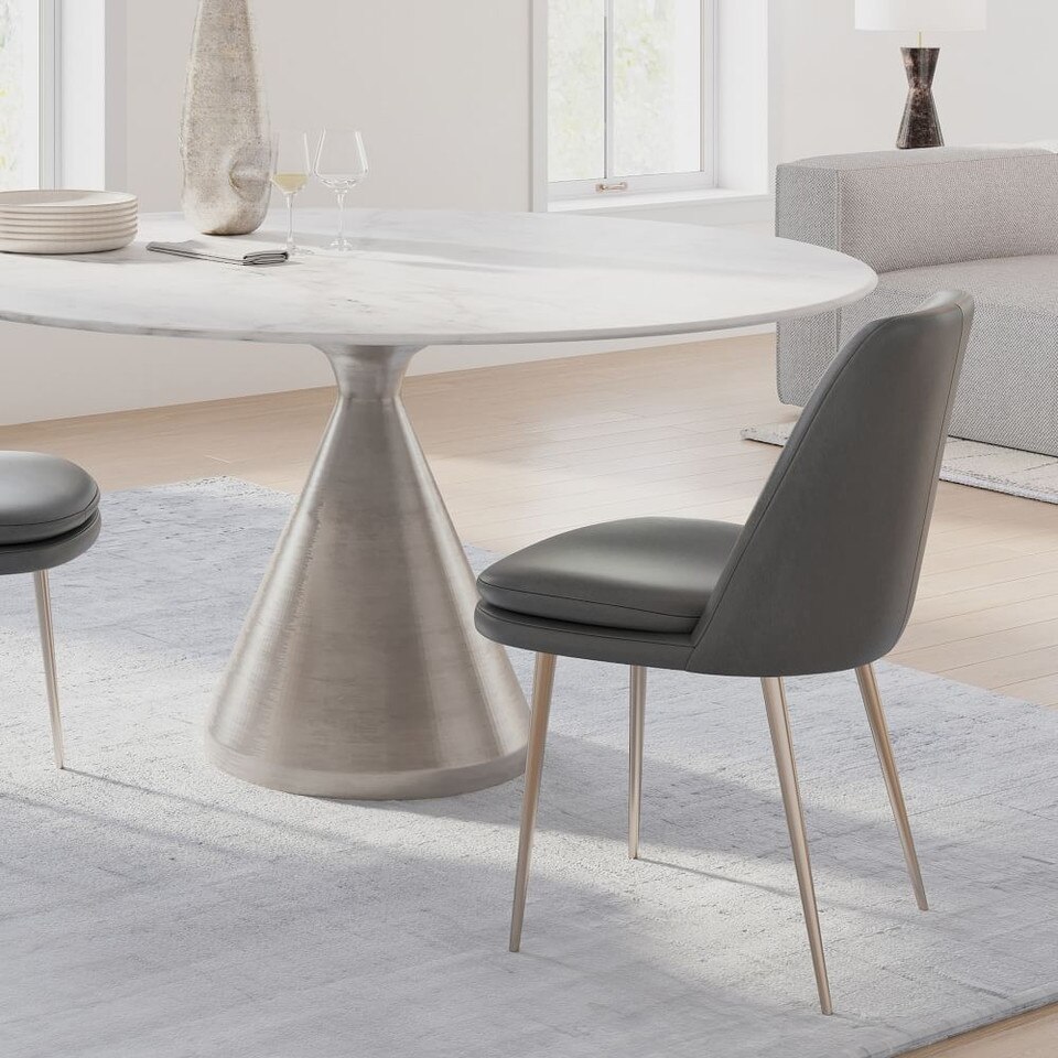 Finley LowBack Leather Dining Chair West Elm UK